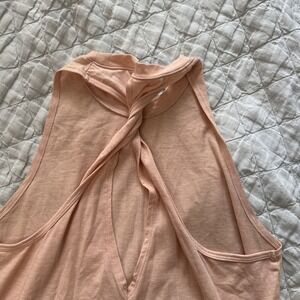 Womens New Balance Racerback Tank Top Height Neck Twist Keyhole Pink Small